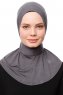 Zeliha - Dark Grey Practical Viskos Hijab