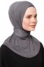 Zeliha - Dark Grey Practical Viskos Hijab