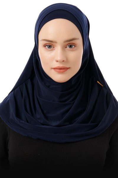 Esma - Navy Blue Amira Hijab - Firdevs