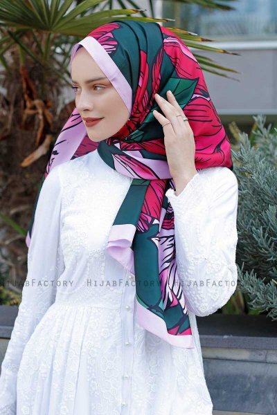 Ruby Patterned Twill Hijab - Sal Evi