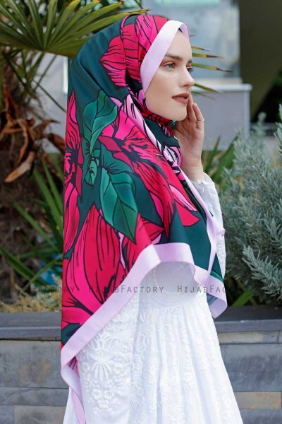 Ruby Patterned Twill Hijab - Sal Evi