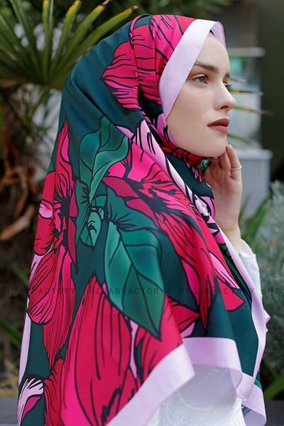 Ruby Patterned Twill Hijab - Sal Evi