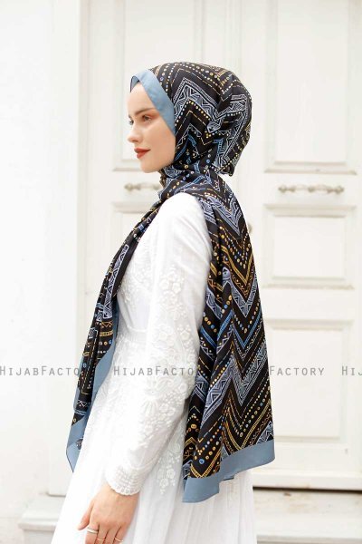 Ethnic Patterned Twill Hijab - Sal Evi