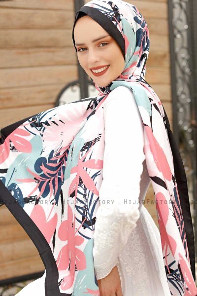 Garden Patterned Twill Hijab - Sal Evi