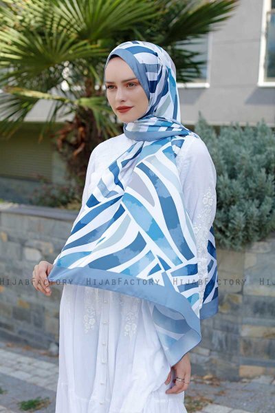 Clouds Patterned Twill Hijab - Sal Evi