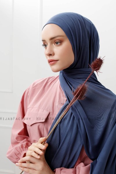 Sibel - Navy Blue Jersey Hijab