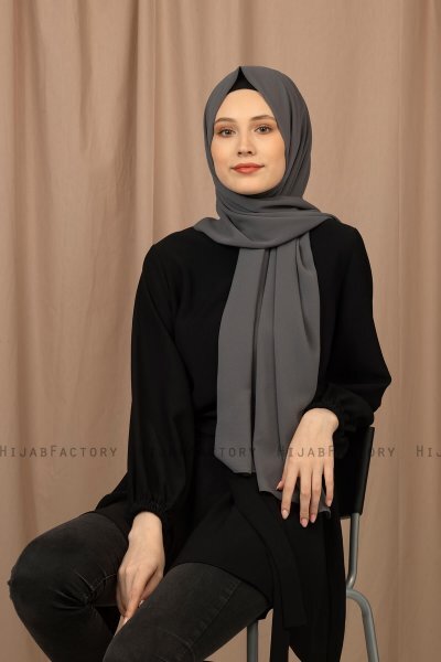 Yildiz - Grey Crepe Chiffon Hijab