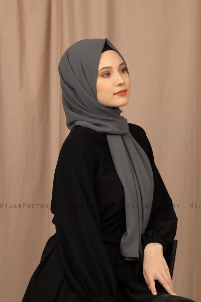 Yildiz - Grey Crepe Chiffon Hijab