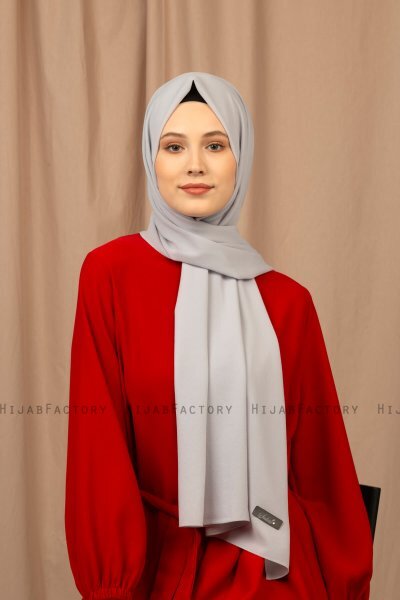 Yildiz - Silver Crepe Chiffon Hijab