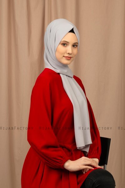 Yildiz - Silver Crepe Chiffon Hijab