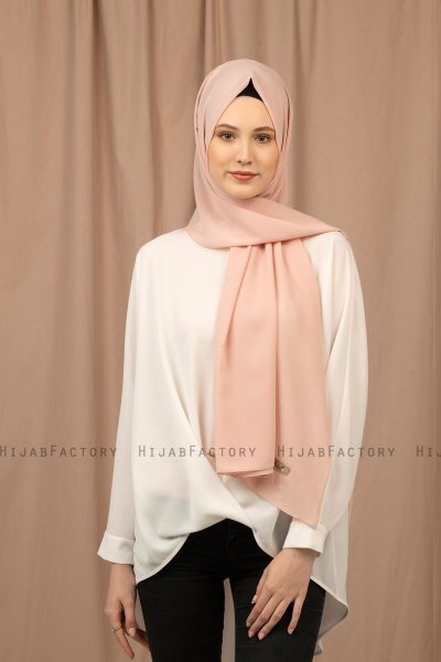 Yildiz - Salmon Crepe Chiffon Hijab