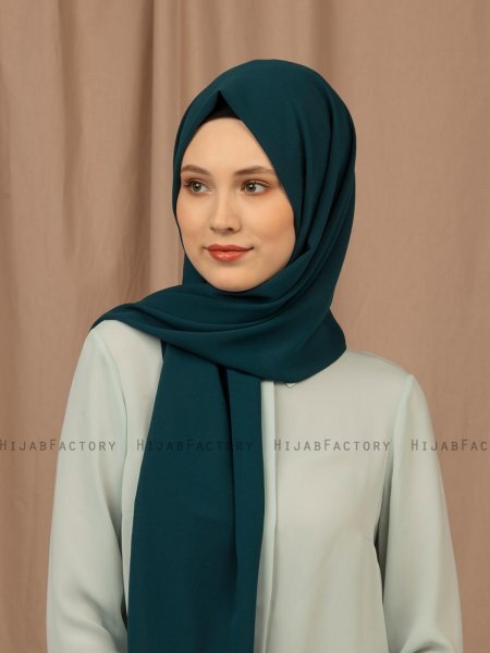 Yildiz - Dark Green Crepe Chiffon Hijab