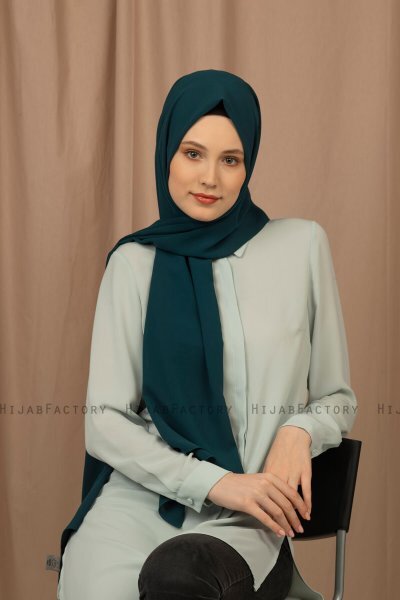 Yildiz - Dark Green Crepe Chiffon Hijab