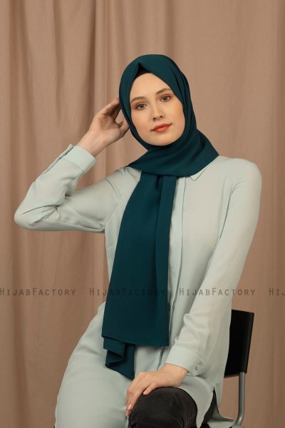 Yildiz - Dark Green Crepe Chiffon Hijab