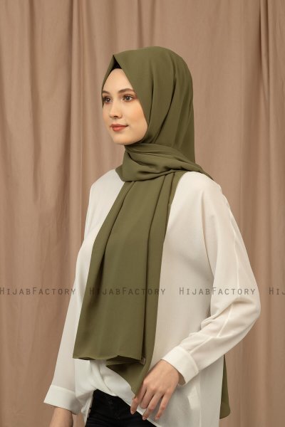 Yildiz - Olive Crepe Chiffon Hijab