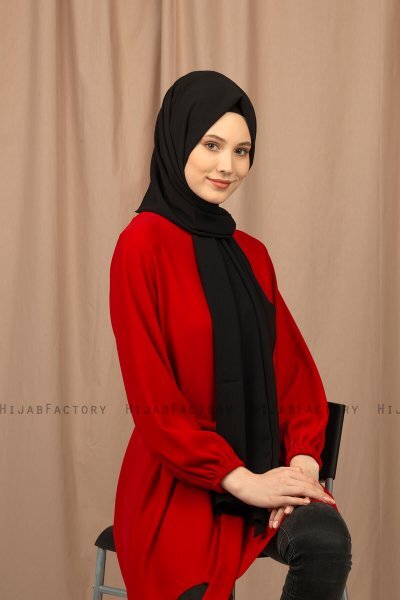 Yildiz - Black Crepe Chiffon Hijab