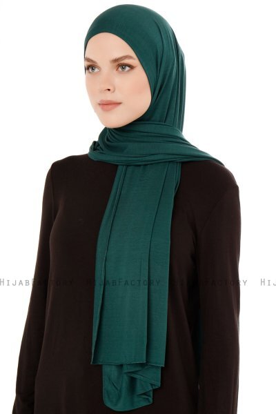 Melek - Dark Green Premium Jersey Hijab - Ecardin
