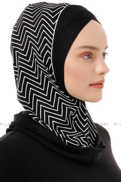 Silva Cross - Black & White One-Piece Al Amira Hijab