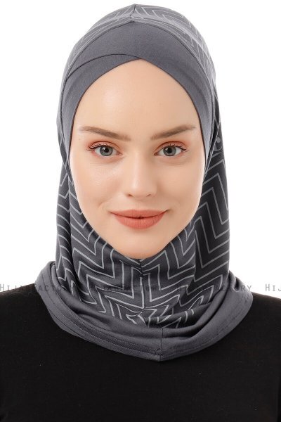 Silva Cross - Dark Grey One-Piece Al Amira Hijab
