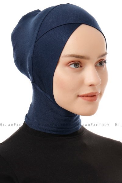 Elnara - Navy Blue Cross Hijab Underscarf