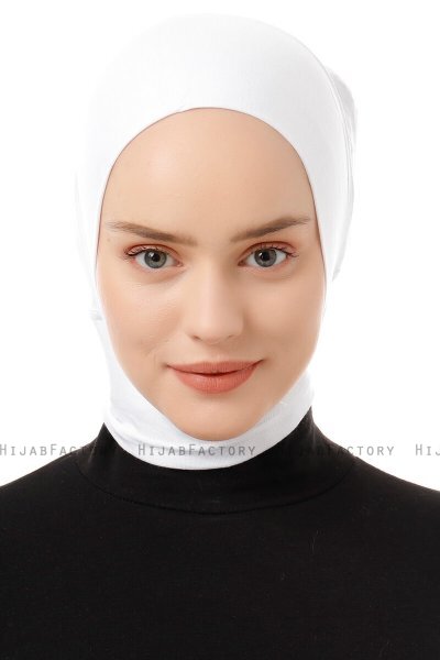 Elnara - White Plain Hijab Underscarf