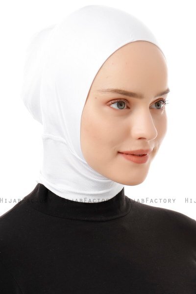 Elnara - White Plain Hijab Underscarf