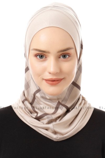 Ekose Plain - Light Taupe One-Piece Al Amira Hijab