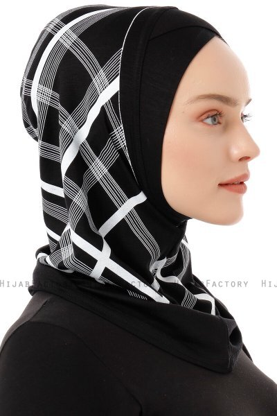 Ekose Cross - Black & White One-Piece Al Amira Hijab