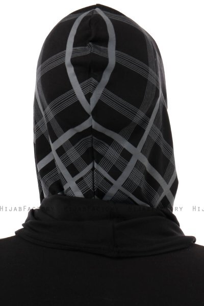 Ekose Cross - Black & Light Grey One-Piece Al Amira Hijab