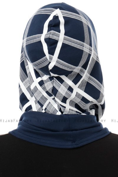 Ekose Cross - Navy Blue One-Piece Al Amira Hijab