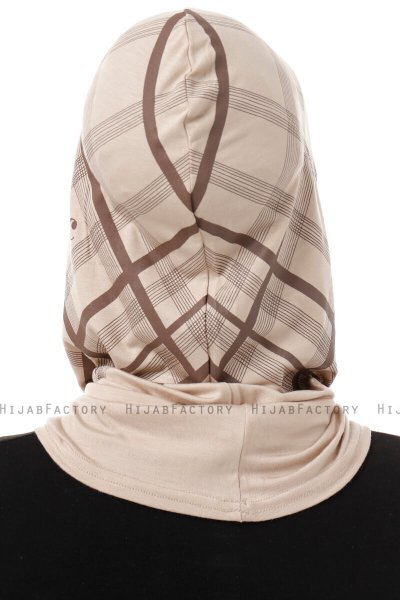 Ekose Cross - Light Taupe One-Piece Al Amira Hijab