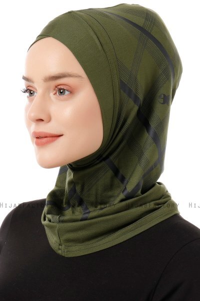 Ekose Cross - Khaki One-Piece Al Amira Hijab