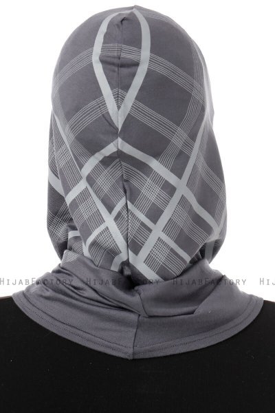 Ekose Cross - Dark Grey One-Piece Al Amira Hijab