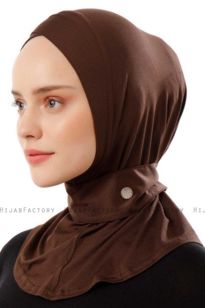 Ceren - Dark Brown Practical Viskos Hijab