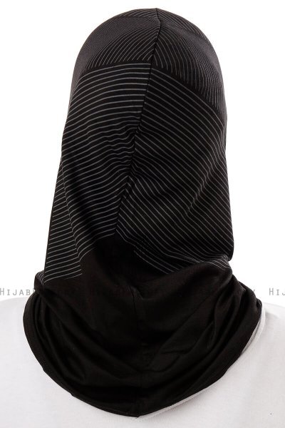Wind Plain - Black & Light Grey One-Piece Al Amira Hijab