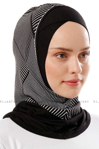 Wind Cross - Black & Light Grey One-Piece Al Amira Hijab