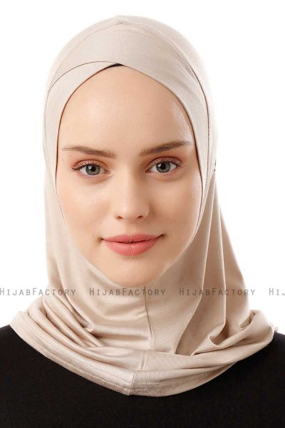 Logo Cross - Light Taupe One-Piece Al Amira Hijab