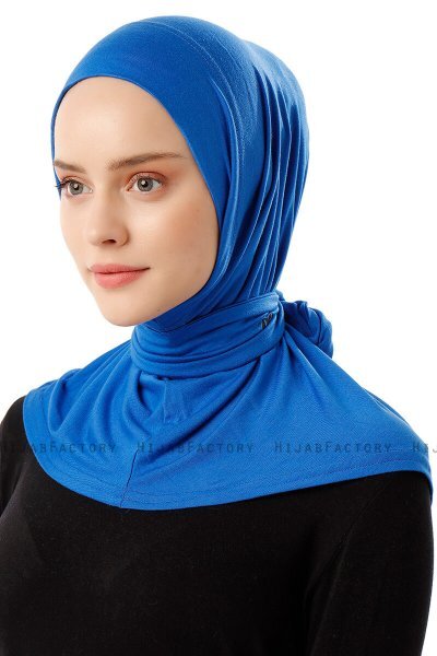 Sportif Plain - Blue Practical Viskos Hijab
