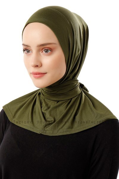 Sportif Plain - Khaki Practical Viskos Hijab