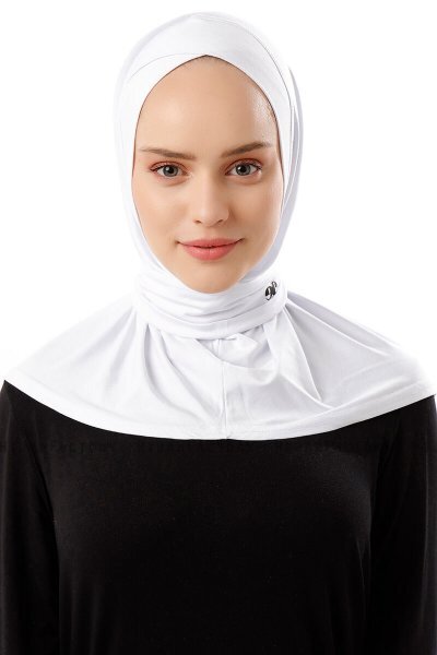 Sportif Cross - White Practical Viskos Hijab