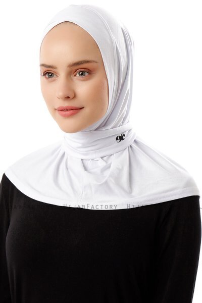 Sportif Cross - White Practical Viskos Hijab