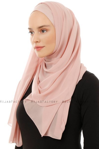 Alara Plain - Dusty Pink One Piece Chiffon Hijab