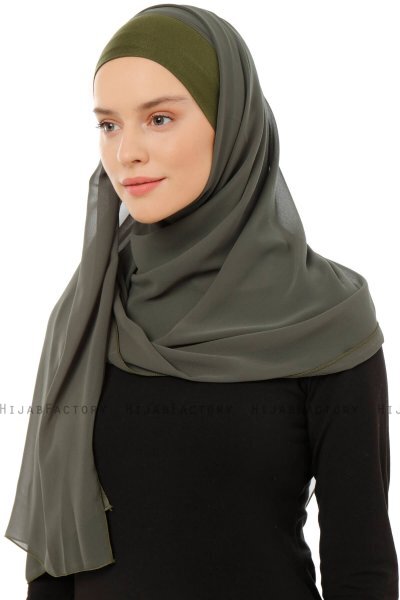 Alara Plain - Khaki One Piece Chiffon Hijab