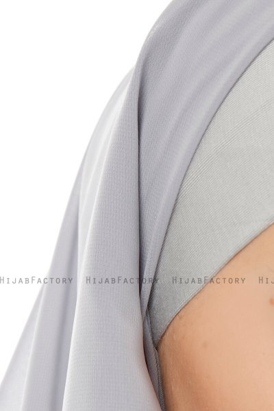 Alara Plain - Light Grey One Piece Chiffon Hijab