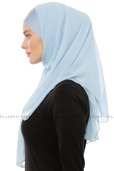 Alara Plain - Light Blue One Piece Chiffon Hijab