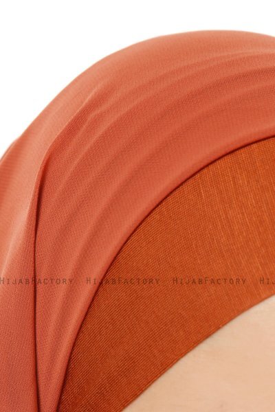 Alara Plain - Brick Red One Piece Chiffon Hijab