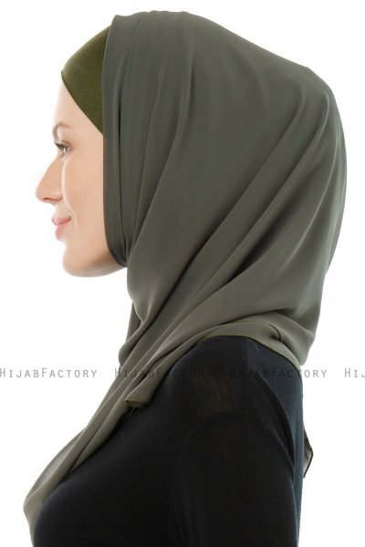 Alara Cross - Khaki One Piece Chiffon Hijab