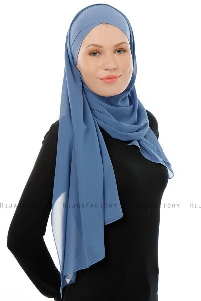 Alara Cross - Indigo One Piece Chiffon Hijab