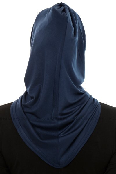 Isra Plain - Navy Blue One-Piece Viskos Hijab