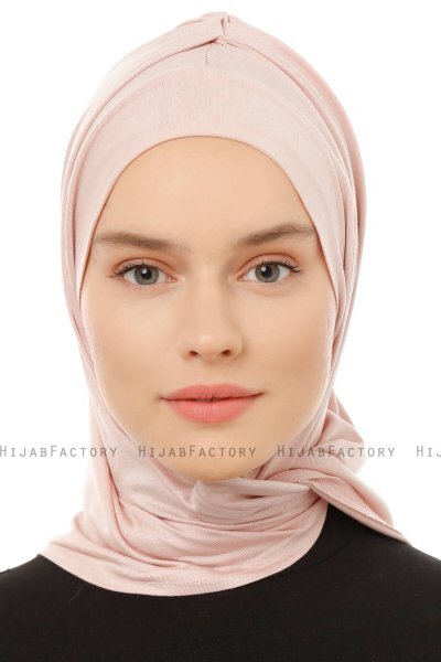 Isra Plain - Dusty Pink One-Piece Viskos Hijab